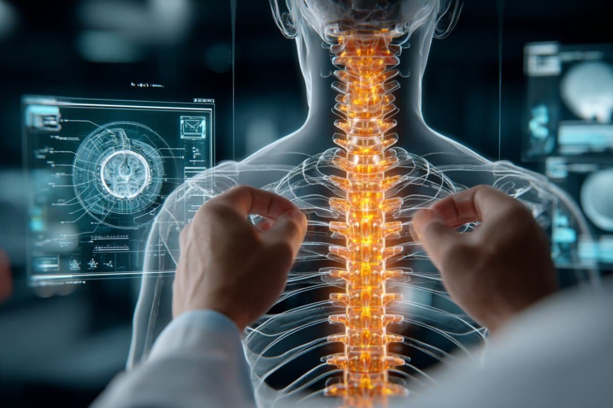 This shows a glowing spine.